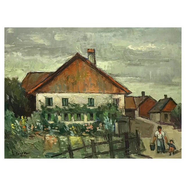 Ernest Voegeli, Family House, Oil on Canvas For Sale