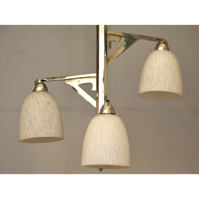 Silver Art Deco French Pendant Lamp, 1930s For Sale - Image 8 of 10