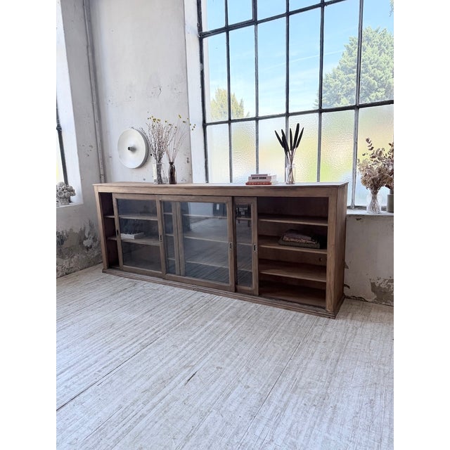 Pine and Oak Sideboard with Glass Doors, 1950s For Sale - Image 9 of 18