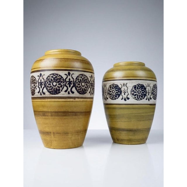 Mid-Century Modern West German Pottery Vases, Set of 2 For Sale - Image 4 of 4