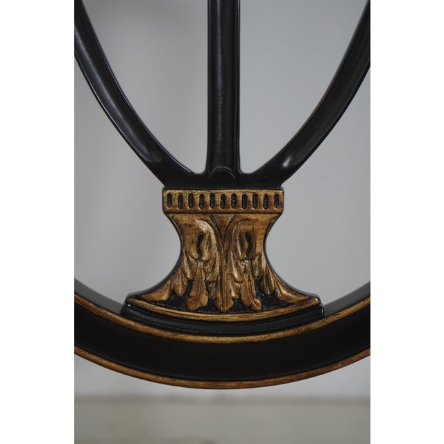 Set of 10 Henkel Harris Black Finish Hepplewhite Dining Room Chairs For Sale - Image 12 of 18