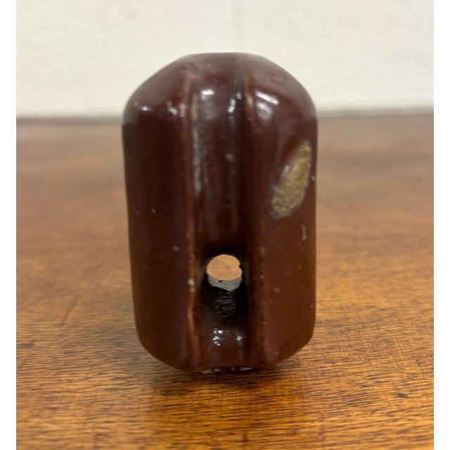Antique Brown Ceramic Johnny Ball Guy Wire Insulator For Sale In Kansas City - Image 6 of 9