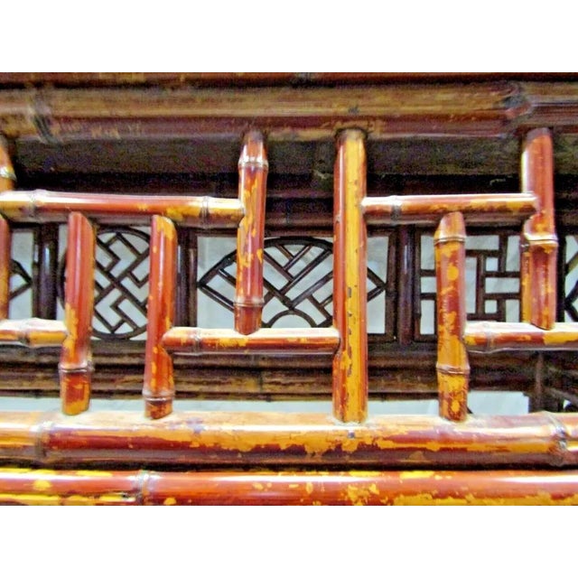 19th Century Antique Chinese Spotted Bamboo Altar Table Console Qing Dynasty For Sale - Image 11 of 12