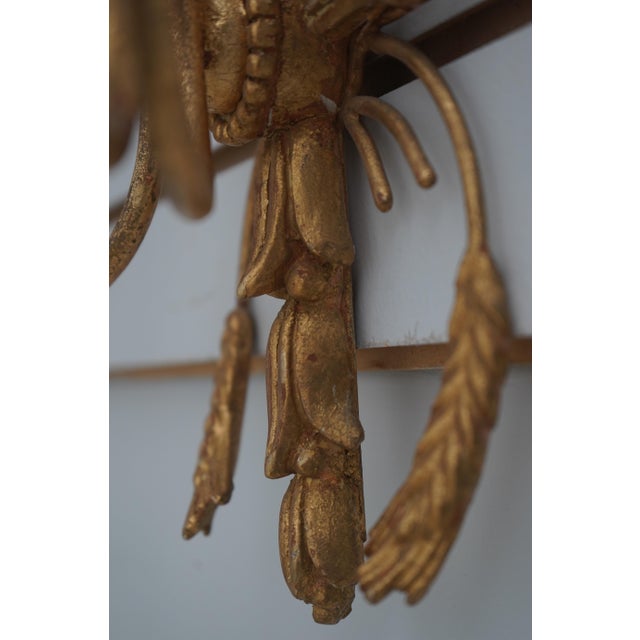 Gold 1990s Pair of Italian Gold Wheat Sheaf Candelabra Wall Sconces For Sale - Image 8 of 12