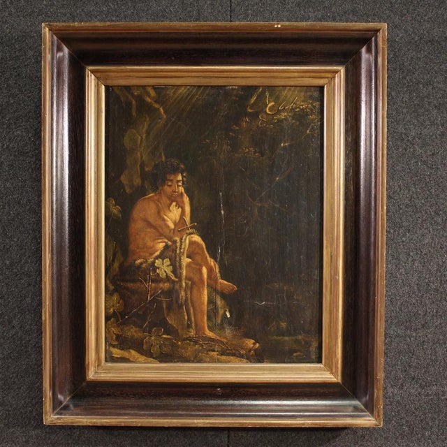 French Artist, St. John the Baptist, 1780, Oil on Panel, Framed For Sale - Image 16 of 16