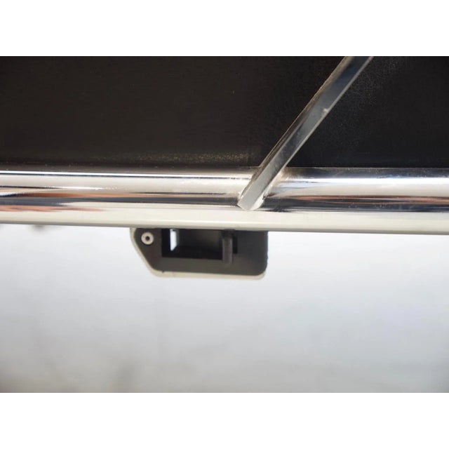 Vintage Black Leather & Steel Chaise Lounge by Massimo Iosa Ghini for Moroso For Sale - Image 12 of 16