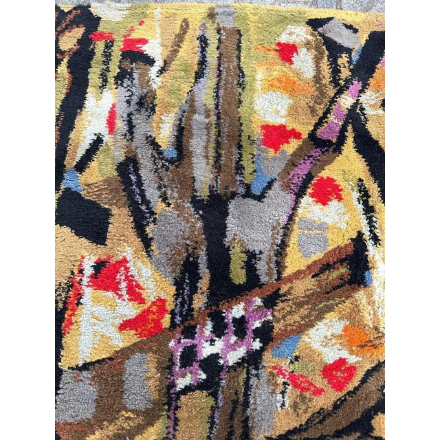 Black Mid-Century Modern French Rug by Jean Jacques Morvan, 1960s For Sale - Image 8 of 18