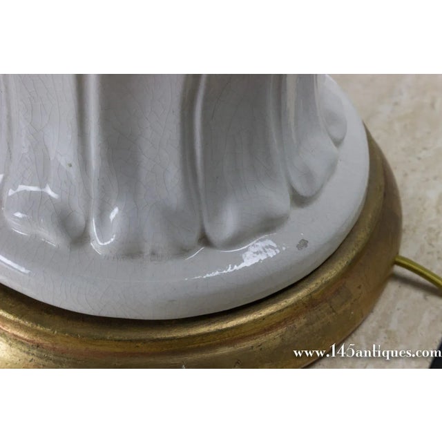 Metal 1950s Spanish White Ceramic Lamp For Sale - Image 7 of 10