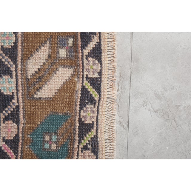 1960s Mid 20th Century Sky Blue Neutral Anatolian Stair Runner 2'11'' X 16'2'' For Sale - Image 9 of 13