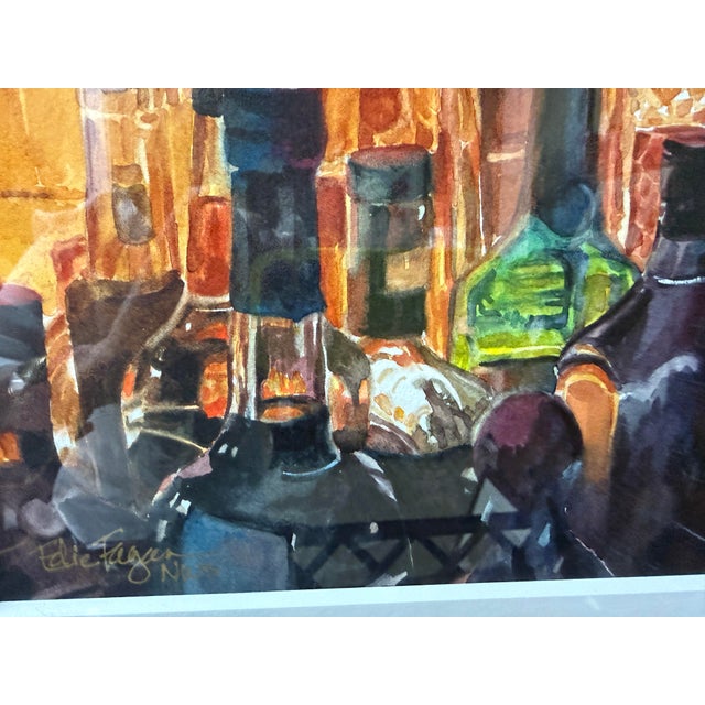 Original Watercolor of Downstairs Bar at the Inn at Pound Ridge in New York For Sale - Image 4 of 8