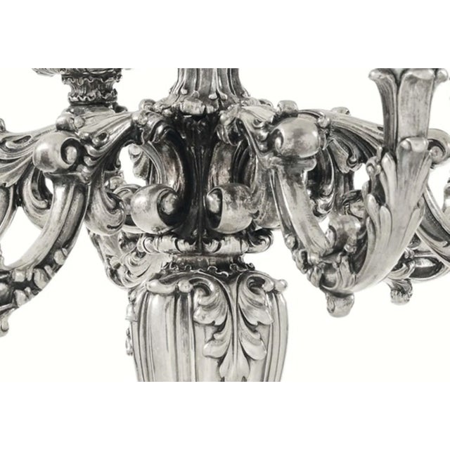 Early 20th Century 1930s Silver Finish Ancient Fascist Italian Symbol Candelabras- a Pair For Sale - Image 5 of 8