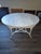 Wood Antique White Marble Top Wicker Table For Sale - Image 7 of 8