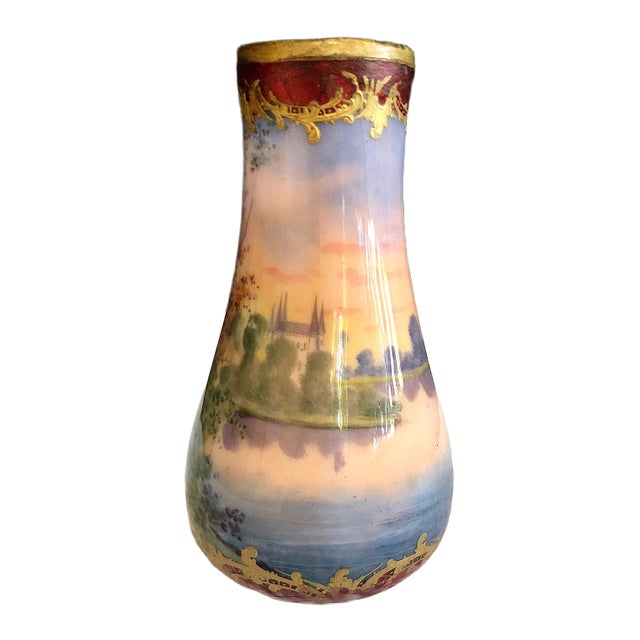 Rococo Antique Romantic French Porcelain-Style Opaline Glass Vase For Sale - Image 3 of 7