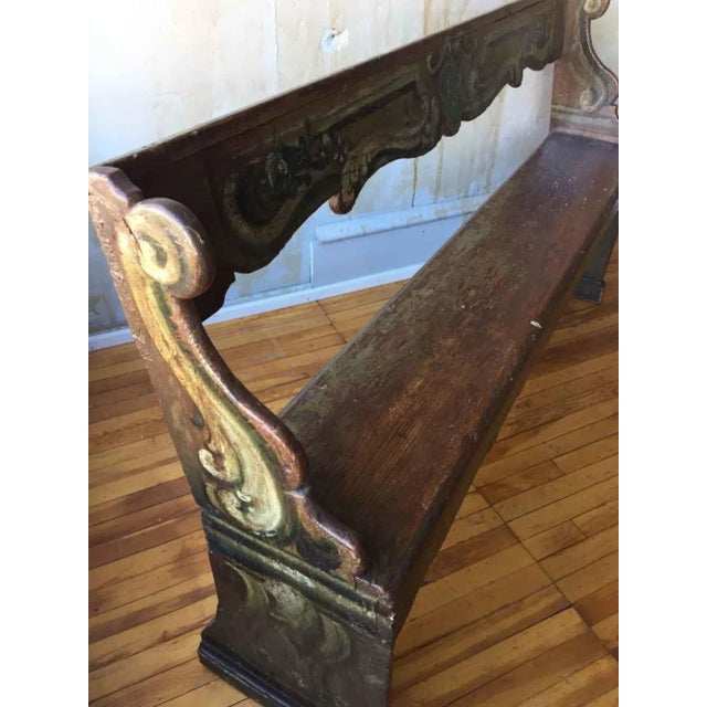 Brown Tuscan Antique Pew For Sale - Image 8 of 11