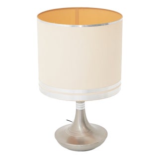 Metal Table Lamp with Fabric Shade, 1970s For Sale