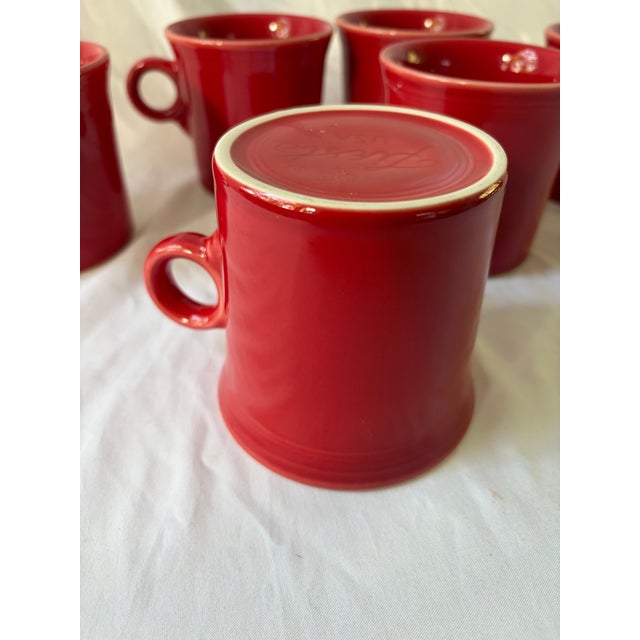 Red Fiesta Ware Coffee Cups Set of 8 For Sale - Image 4 of 4