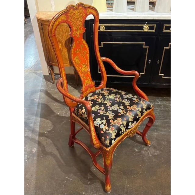 Queen Anne 19th Century English Queen Anne Chinoiserie Armchair For Sale - Image 3 of 5