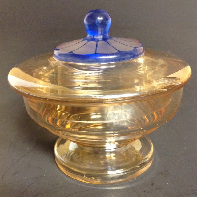Vintage Art Deco Iridescent Czech Glass Candy Dish Chairish