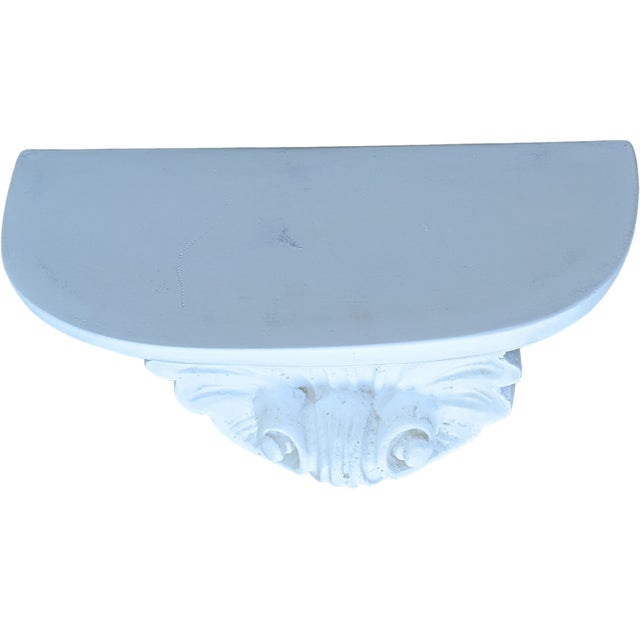 Sculpture Materials Vintage White Plaster French Rocaille Shell Decorative Wall Bracket For Sale - Image 7 of 9