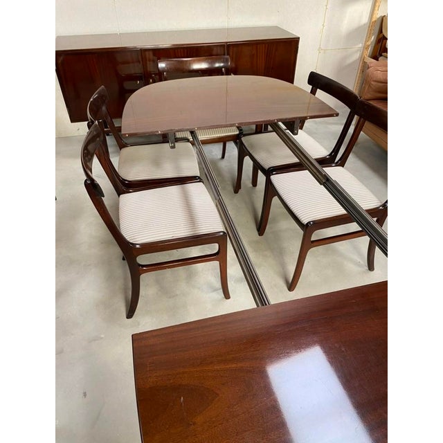 Rungstedlund Dining Table and Chairs by Ole Wanscher for P. Jeppesen, Denmark, 1970s, Set of 8 For Sale - Image 12 of 18