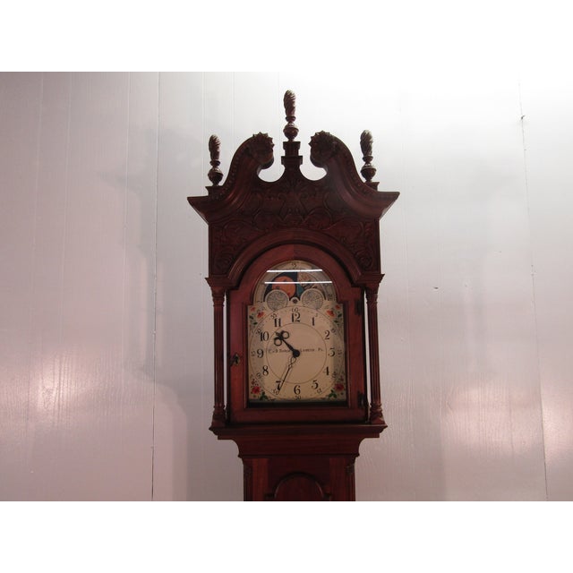 Henry Ford Museum Solid Mahogany Cased Grandfathers Clock For Sale - Image 4 of 14