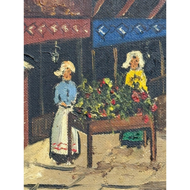 T. Silver Vintage European Village Oil Painting, Signed For Sale - Image 9 of 12