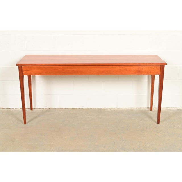 American Harden Furniture Arts and Crafts Shaker Solid Cherry Wood Console Table For Sale - Image 3 of 12