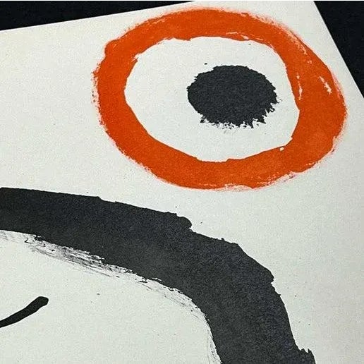 Abstract Hand Signed Original Joan Miro Double Lithograph in Color For Sale - Image 3 of 4