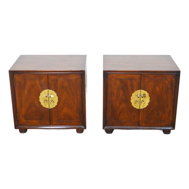 Henredon Pan Asian Nightstands a Pair For Sale