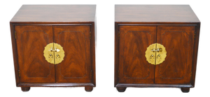 Henredon Pan Asian Nightstands a Pair