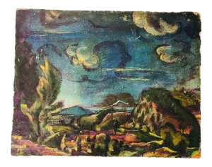 American O/M Maine Wood 11x14 Good