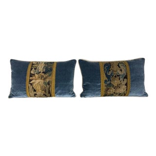 Pair of Pillows With 18th Century French Tapestry Panels by Melissa Levinson For Sale