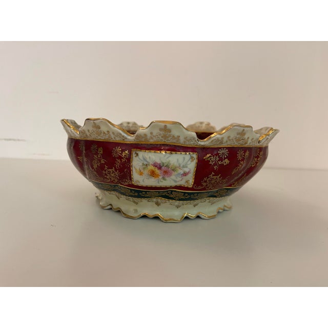 Antique Bavarian Royal Vienna Style Burgundy & Gold "Three Graces" Porcelain Bowl For Sale - Image 4 of 6