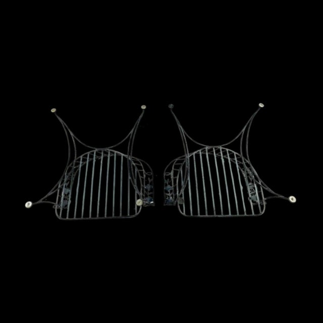 1950s Iron Patio Chairs in the Chantilly Rose Style - Set of 2 For Sale In Miami - Image 6 of 7