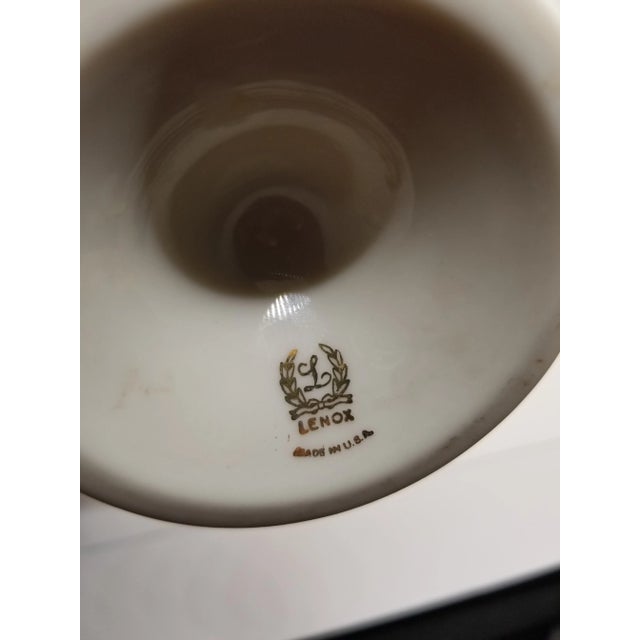 English Vintage Lenox Woodland Collection Porcelain Bud Vase For Sale - Image 3 of 4