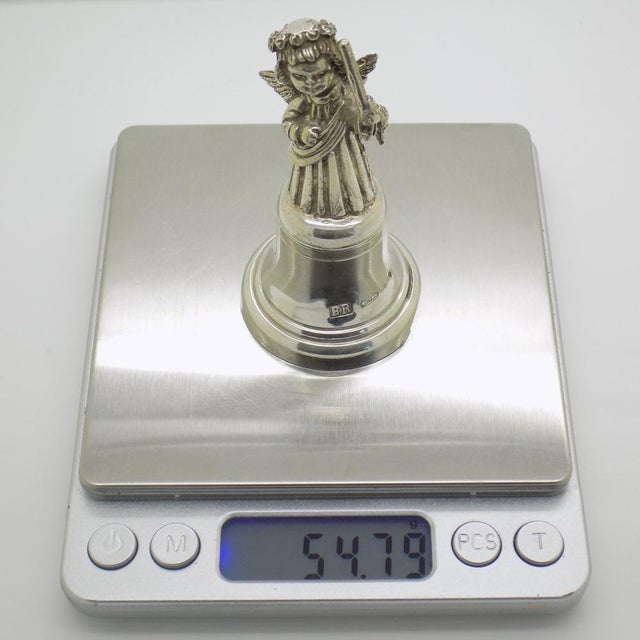 Vintage Italian Silver Brandimarte Angel Bell Figurine, Florence, 1980s For Sale - Image 11 of 14