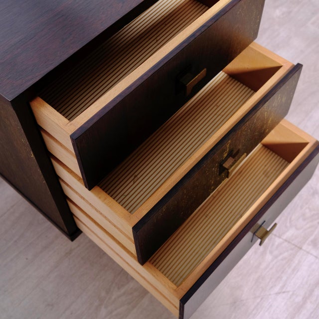 Rosewood Desk with Side Drawers, Italy, 1960s For Sale - Image 4 of 18