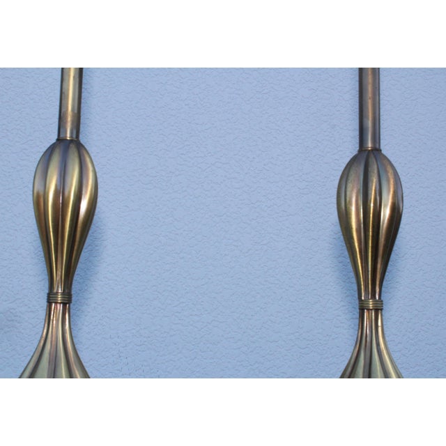 Metal 1950s Patinated Brass Stiffel Table Lamps - a Pair For Sale - Image 7 of 10