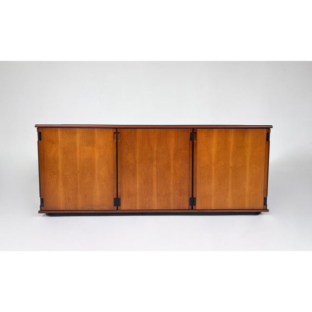 Mid-Century Wood Sideboard attributed to Gianfranco Frattini, Italy, 1970s For Sale - Image 3 of 18