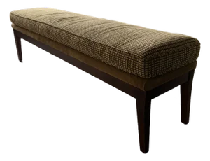 Upholstered Walnut Frame Accent Bench McM-Inspired Transitional Traditional