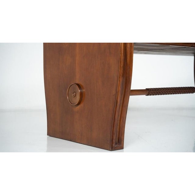 Large Mid-Century Modern Wood Desk attributed to Osvaldo Borsani, Italy, 1950s For Sale - Image 15 of 18
