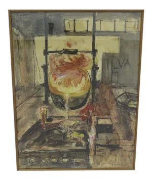 Mid 20th Century Mixed Media Tempera Watercolor Paper by Marco Perroni