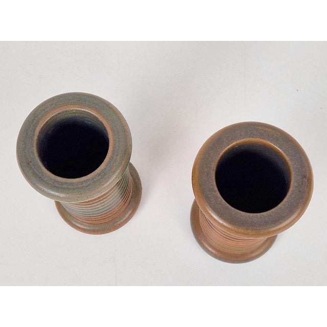 Cylindrical Earthenware Vases, 1960s, Set of 2 For Sale - Image 3 of 8