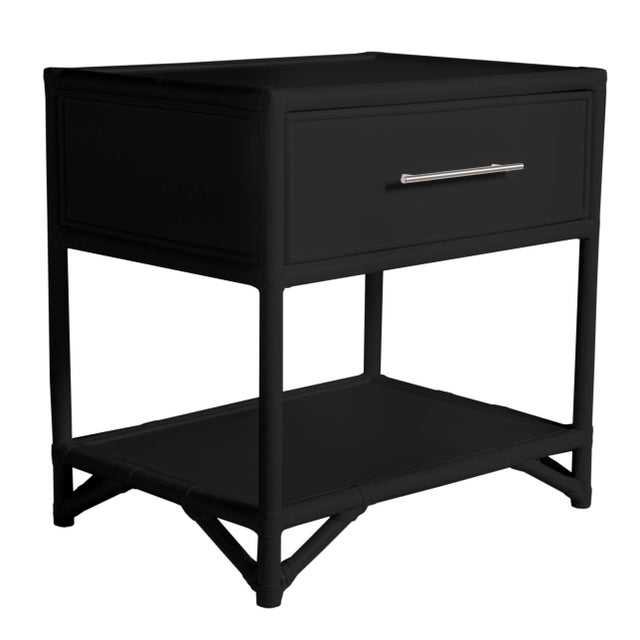 Contemporary Olympia One-Drawer Nightstand in Black For Sale - Image 3 of 6