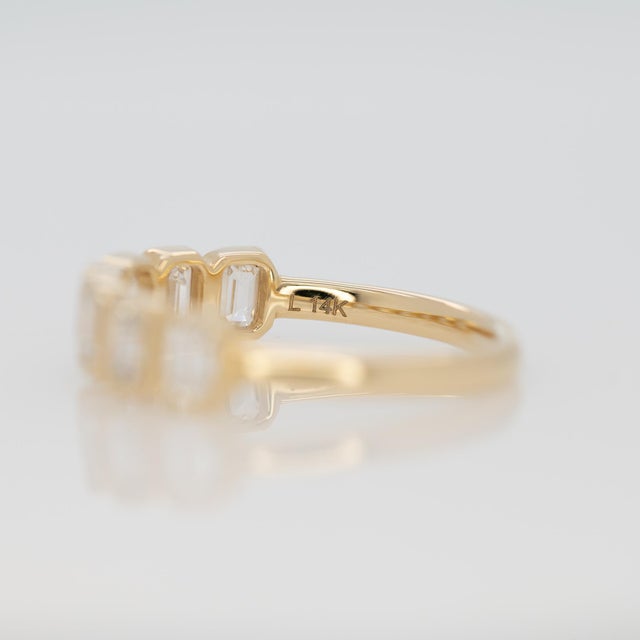 Gold 1Ct Lab Diamond Band Ring in Solid 14k Gold | Elegant Wedding Band, Size 6.75 For Sale - Image 8 of 8