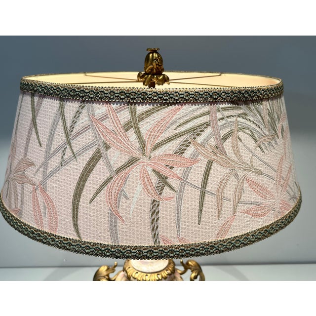 French Mid 19th Century Large Louis XV style lamp in marble and decorated with decorative bronze For Sale - Image 3 of 12