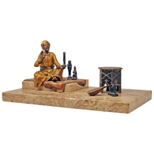Vienna Bronze Arab Man on Rug from Bergman, 1890s