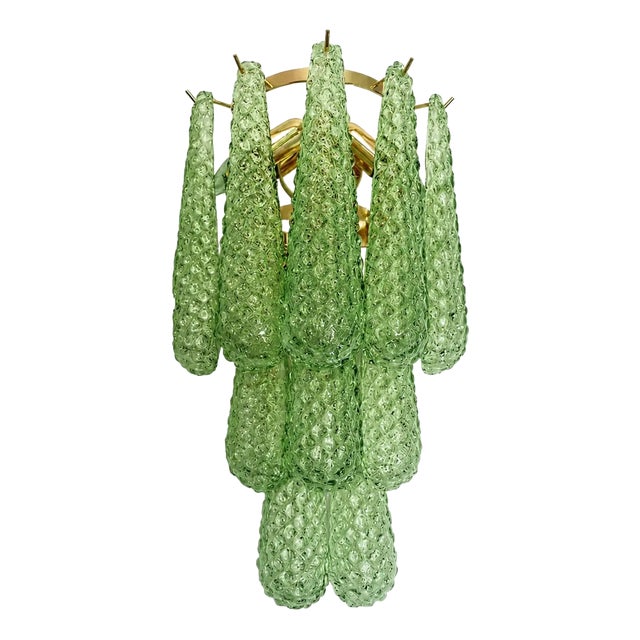 Graniglia Green Conchiglie Murano Glass Gold Wall Sconce by Simoeng For Sale