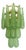 Graniglia Green Conchiglie Murano Glass Gold Wall Sconce by Simoeng For Sale