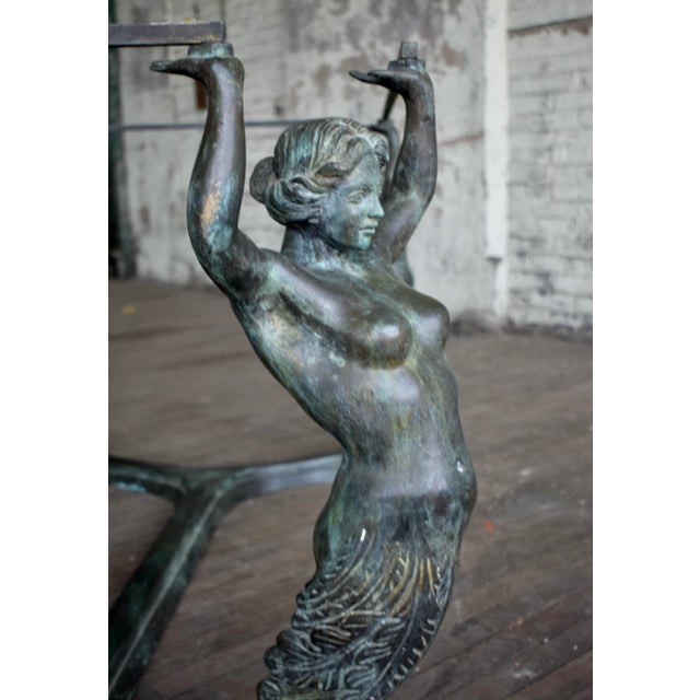 Mid 20th Century Italian Bronze Neoclassical Style Caryatid & Atlas Dining or Work Table For Sale - Image 12 of 13